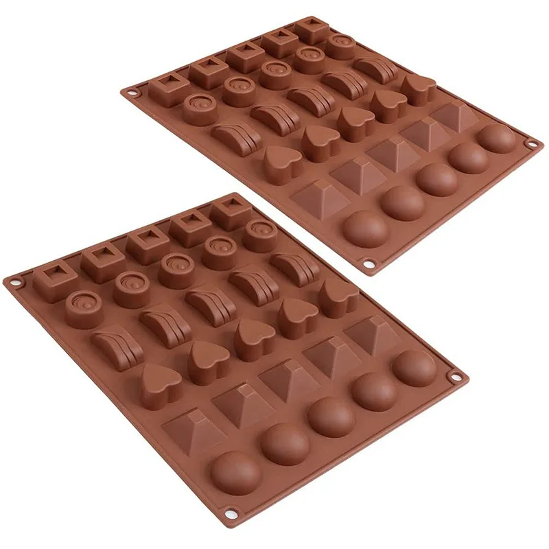 

Break-Apart Chocolate Molds Thin Mini Chocolate Tray for Candy, Fondant or Jelly Non-Stick Silicone Mold and Energy Bar Molds