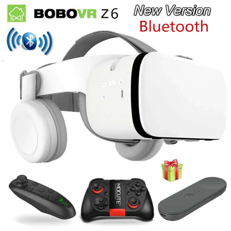 2020 Newest Bobovr Z6 Casque Helmet 3D VR Glasses Virtual Reality Headset Bluetooth Earphone For Smartphone Google Cardboard