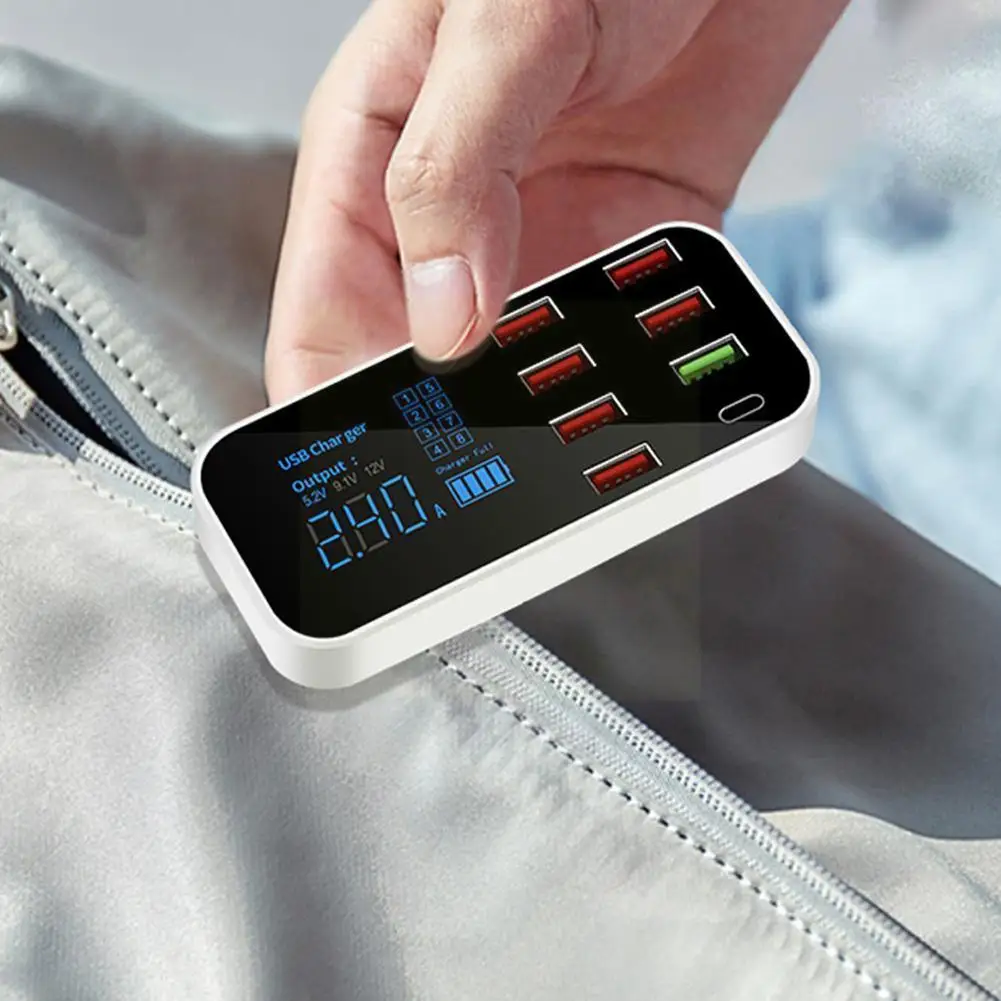 

Устройство зарядное автомобильное с 8 Usb-портами и светодиодной подсветкой