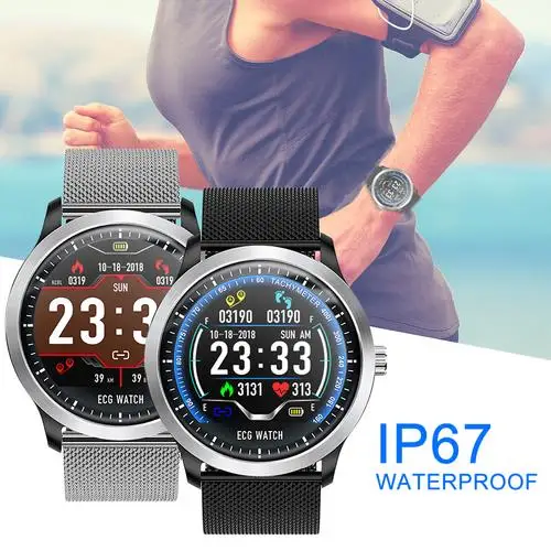 

696 N58 Smart Watch Sports Bracelet PPG ECG HRV Report Heart Rate Blood Pressure Test IP67 Support Counting Step Calories Sleep
