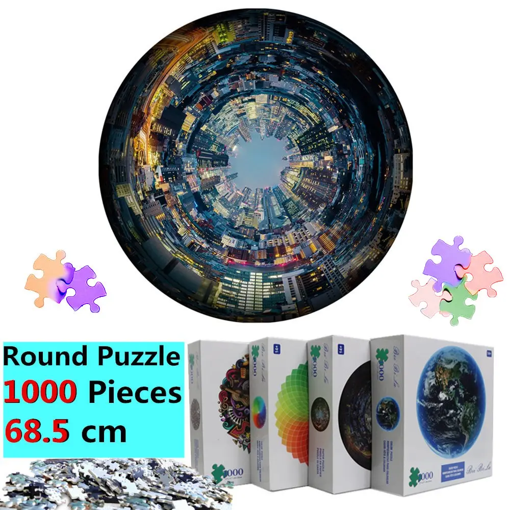 

2021 Earth Puzzle 1000 Pieces Adult Large 68.5*68.5CM Moon Puzzles High Difficulty Round Puzzles Planet Puzzle Adults Kid Gift