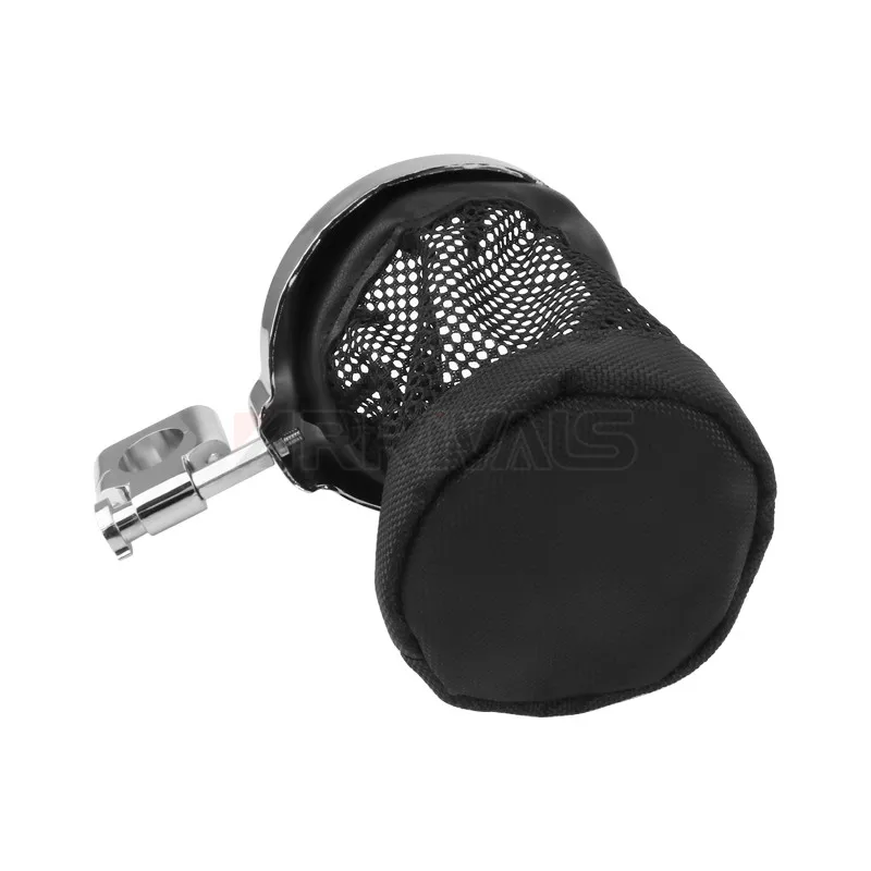 Держатель на руль мотоцикла черная хромированная металлическая корзина для