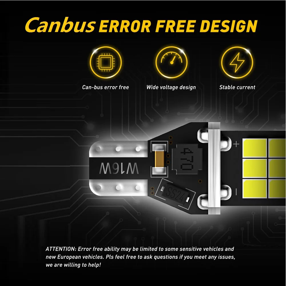 Светодиодная лампа T16 W16W 2 шт. светодиодная CAN шина для VW Passat B6 B5 B7 Golf 4 5 7 6 Jetta MK2 MK6 MK4