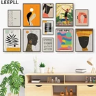 Абстрактная Минималистичная винтажная Картина на холсте с изображением девушки, скандинавские постеры и принты, настенные картины для декора гостиной