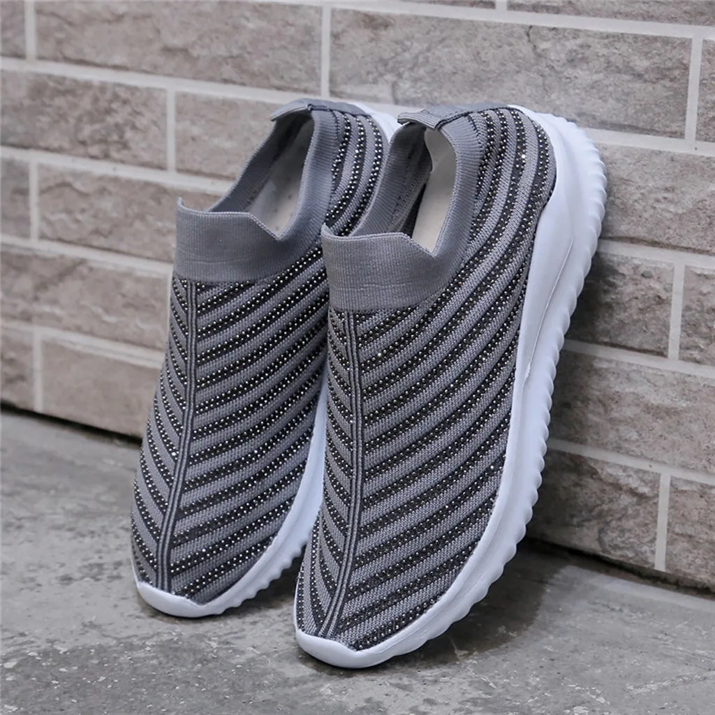 

New Women Lightweight Sneakers Women Summer Breathable Air Mesh Sneakers Slip on Shoes Casual Sock Shoes Outdoor Trainers
