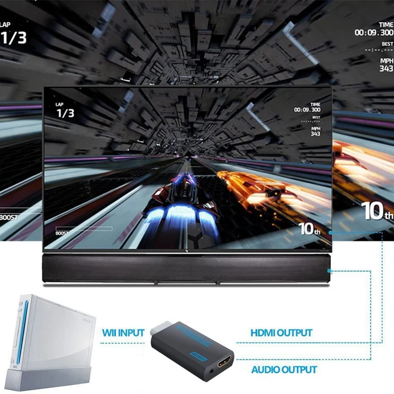 1080P Wii к HDMI конвертер адаптер с 3 5 мм o разъём Выход для ПК HDTV монитор все Дисплей