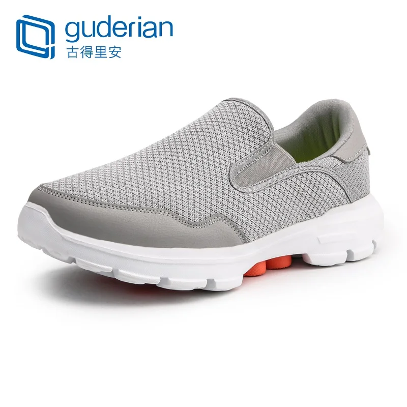 Mesh Shoes Men Casual Lightweight Breathable Sneakers For Men Slip-On Comfortable Krasovki Men Flats Shoes Zapatillas Hombre - Цвет: Серый