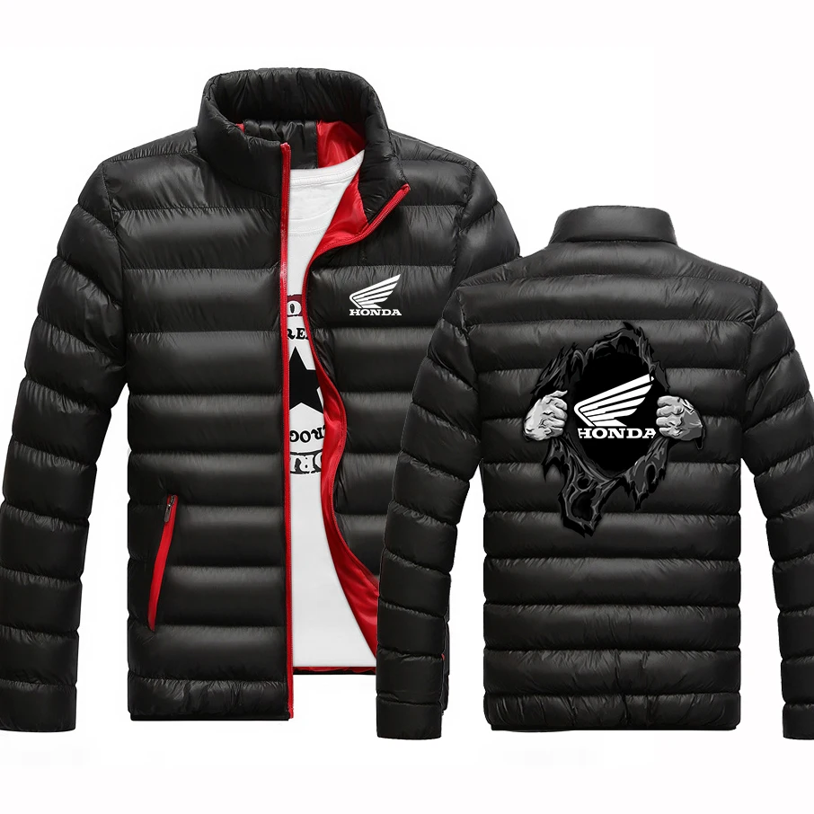 

Mans 2021 Autumn Honda Car Logo Jackets Warm Outwear Brand Slim Men's Casual Cotton Sports Padded Harajuku Coats