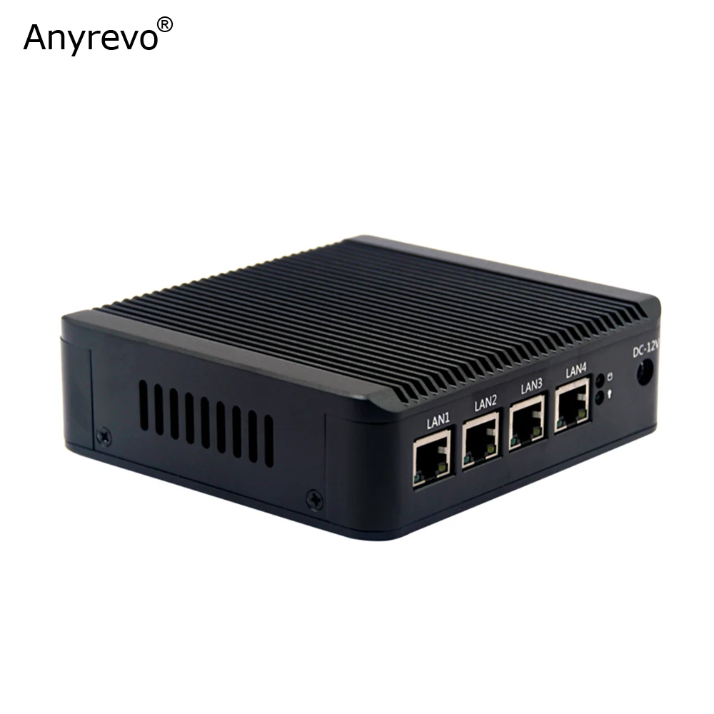 X86 Linux Безвентиляторный мини-ПК 4 LAN intel Celeron J3455 ядра маршрутизатор брандмауэра pfSense