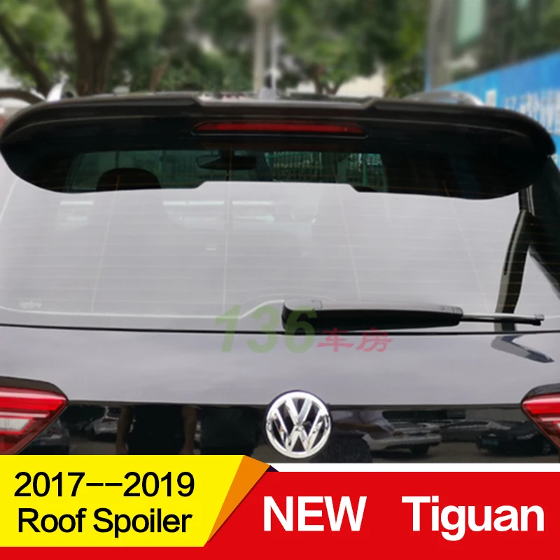 Применение для Volkswagen new Tiguan, спойлеры на крышу кабины 18 19 лет глянцевое углеродное волокно для заполнения полостей/frp зад крыш крылатых votex аксессуары для стайлинга