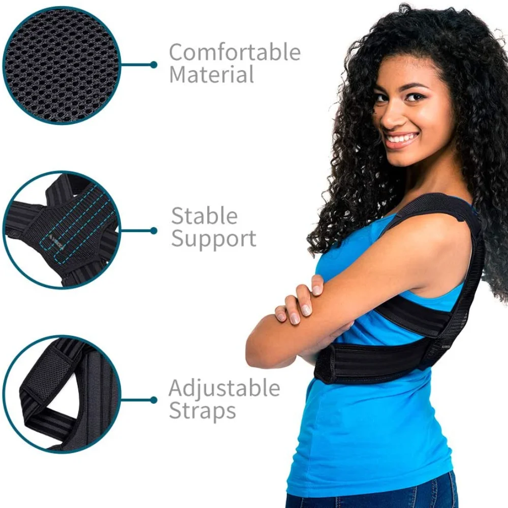 

Adjustable breathable braces, posture corrector for men and women, spine and back support, set of 2