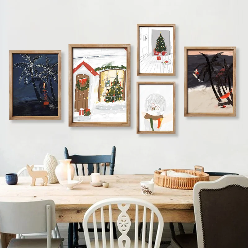 

New Year Christmas Children'S Room Figure Illustration Niche Art Simple Modern Decorative Paintings Genshin Impact Anime