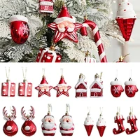 2pcsset christmas hanging pendants xmas tree ornaments santa claus snowman glove pendants gift for christmas tree decorations