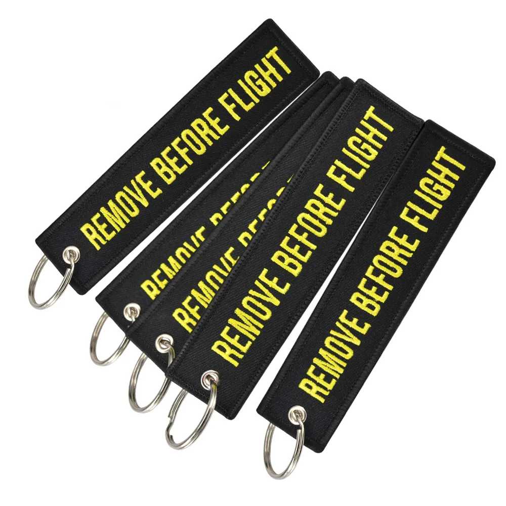 

Remove Before Flight Keychain Chaveiro Embroidery Key Ring Aviation OEM Key Chains Jewelry Luggage Tag Car Key Rings 5 PCS/LOT