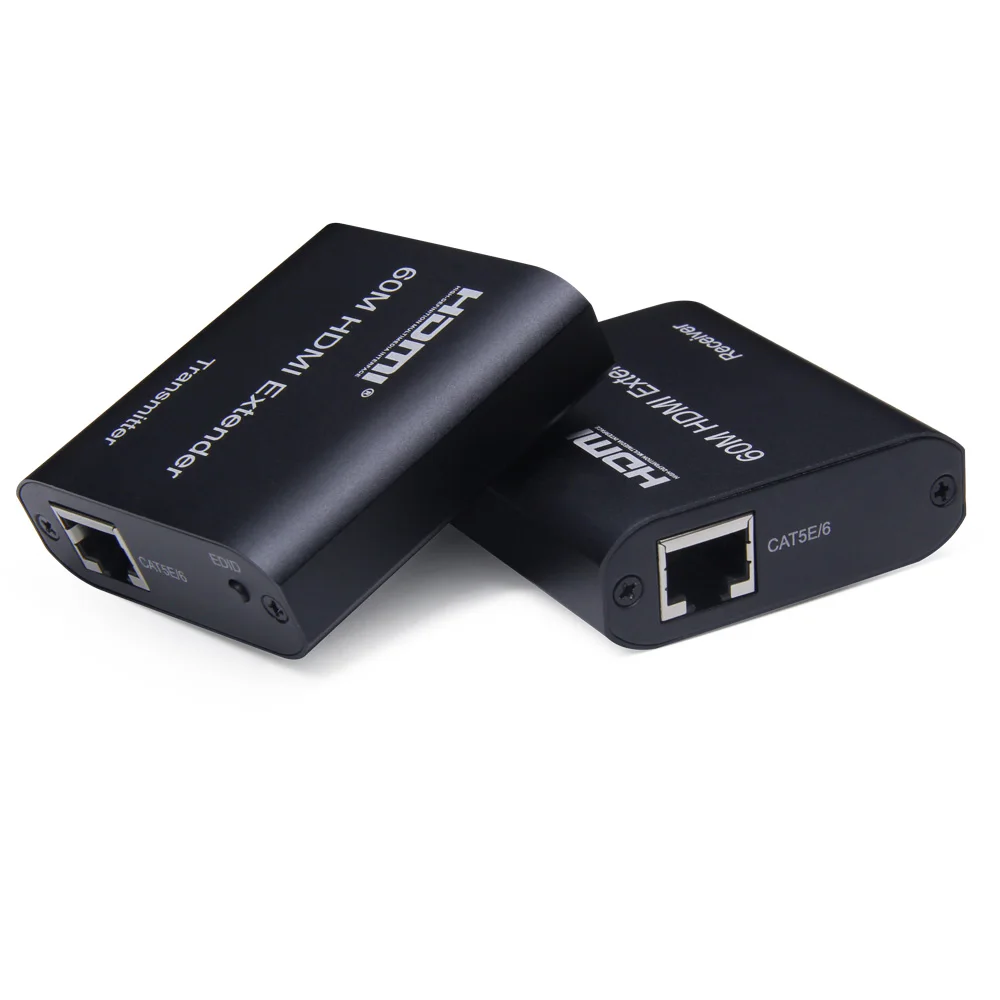 1080P HDMI удлинитель с кабелем cat5e/6 до 60 м передатчик + приемник в комплекте для ПК