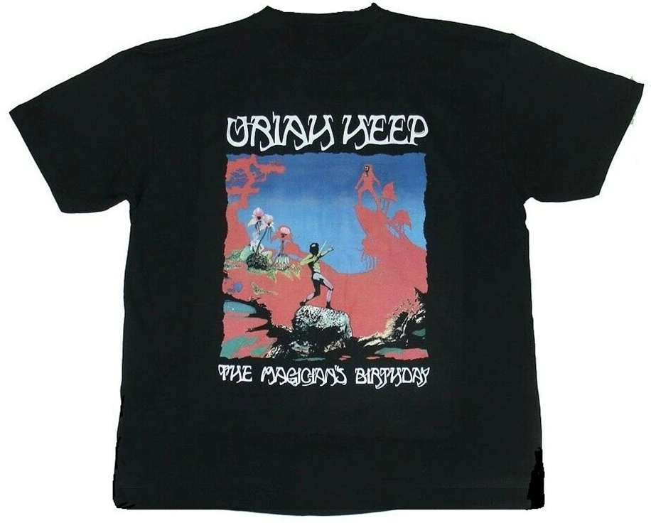 Uriah Heep The Magician'S Birthday Black T-Shirt High Quality Casual Printing Tee Shirt | Мужская одежда