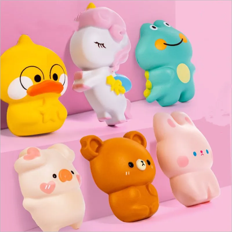 

Милые антистрессовые медленно восстанавливающие форму сжимаемые игрушки фиджет игрушки кавайный Единорог утка Медведь Кролик Форма сжима...