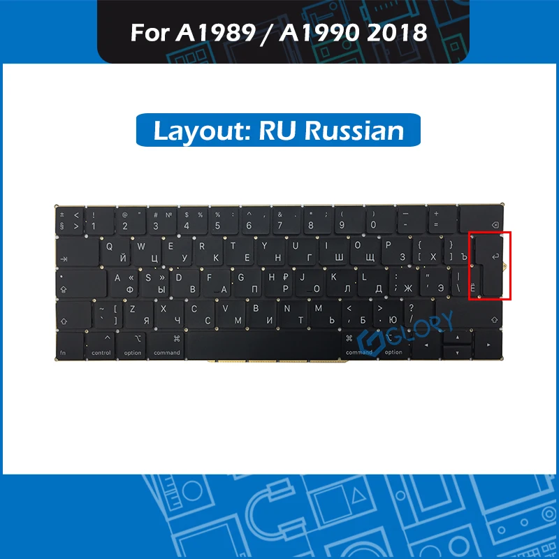 Новая сменная Клавиатура для ноутбука Русская раскладка для Macbook Pro retina 1" 15" A1989 A1990 русская клавиатура
