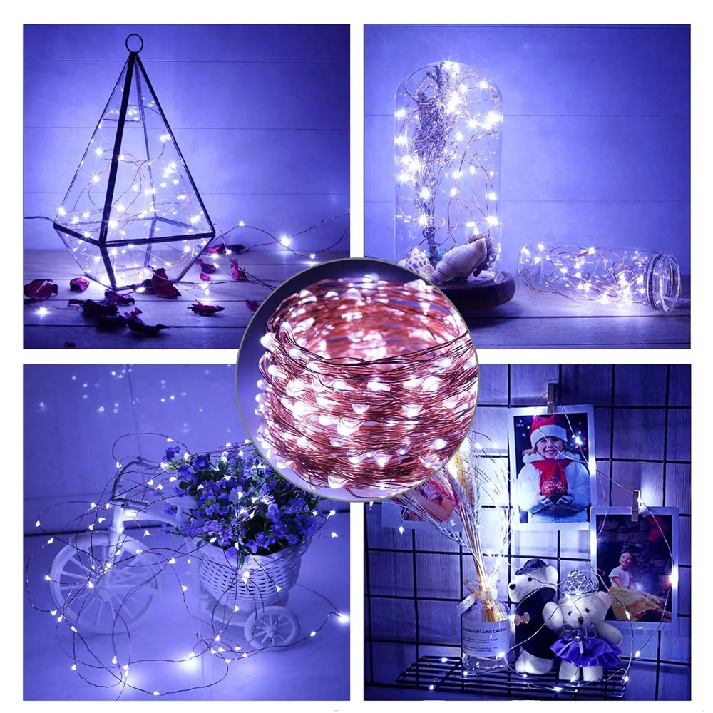 20PCS 20 30 LED Christmas Lamps Battery Powered Waterproof Copper Wire String Lamps For Party Wedding Patio Indoor Decoration