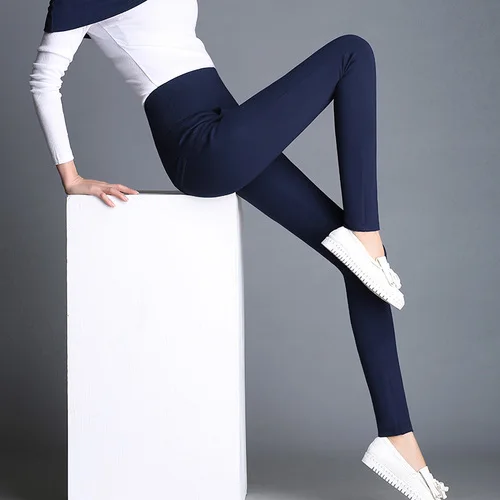 Plus Size Pencil Pants New Fashion Women Skinny High Waist Pants Female Casual Trousers High Stretch Leggings 6XL 7228 50 - Цвет: navy