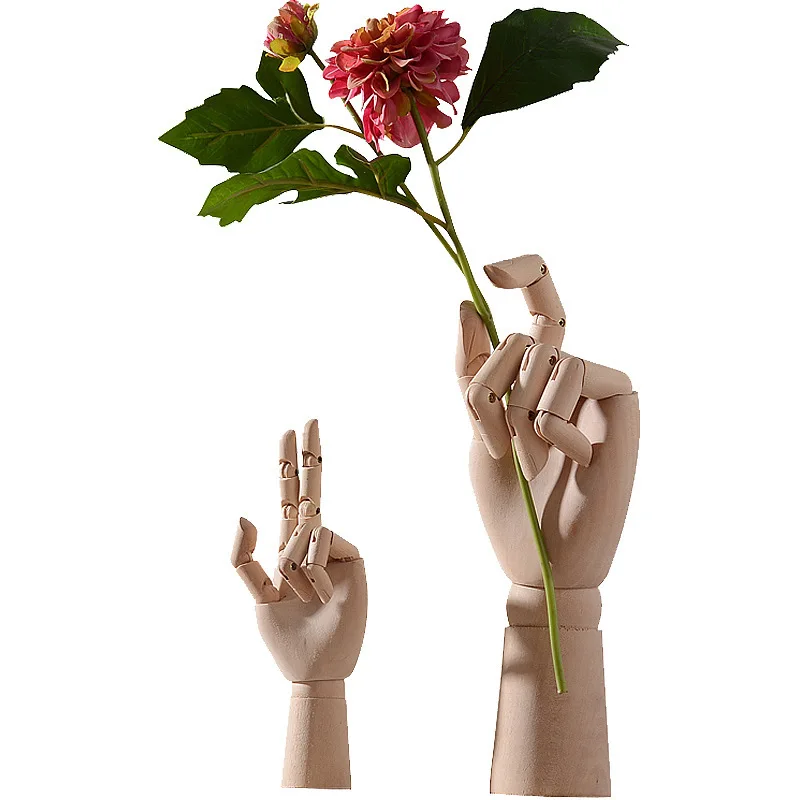 

European Style Wooden Doll Hand Furnishings Ornaments Modern Simple Creative Living Room Flower Arrangement Decoration Gift Idea