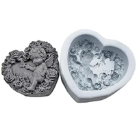 heart shaped silicone moulds angel rose handmade soap mold diy aromatherapy candle mould