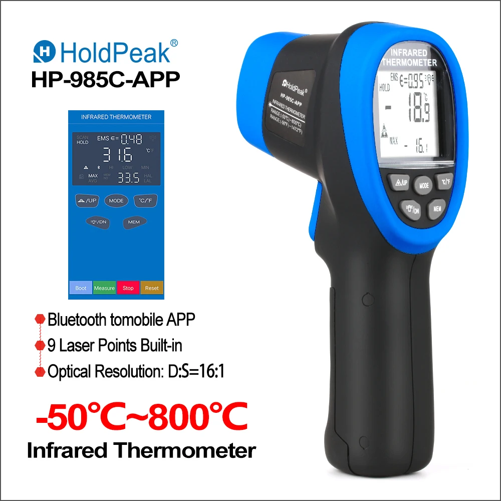 Инфракрасный термометр RZ Бесконтактный цифровой уличный лазерный ИК-термометр