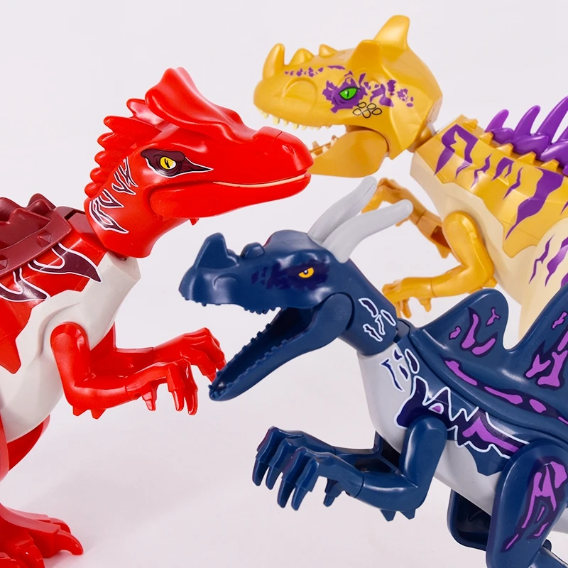 

Jurassic Dinosaurs Skeleton Fossil Museum World Building Blocks Mosasaurus Voice Dinosaur Figures Bricks Dino Toys For Children