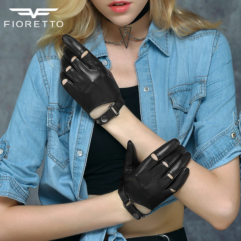 Женские модные перчатки Fioretto из натуральной кожи для сенсорного экрана женские
