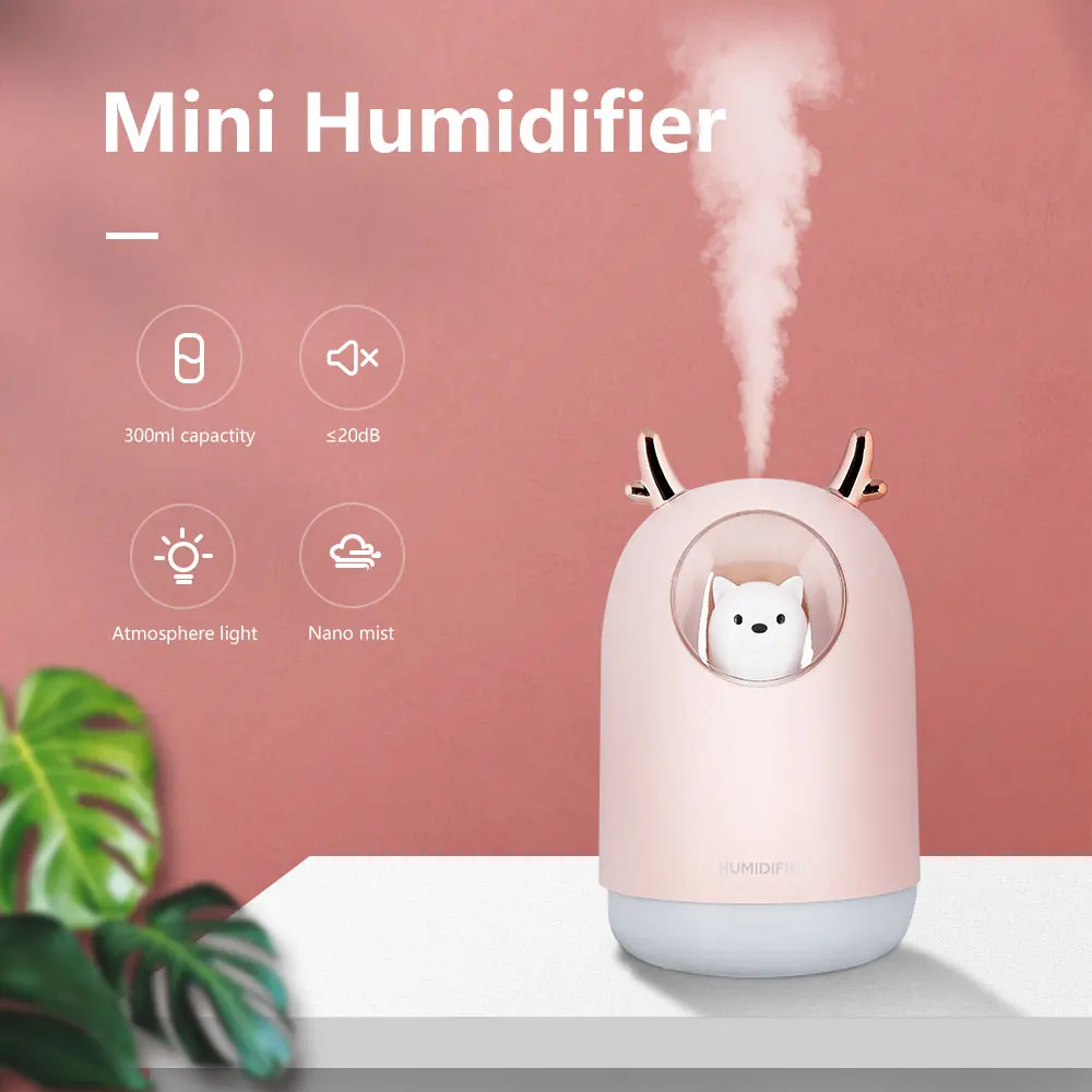 Мини увлажнитель в форме домашних животных 300 мл туманообразователь Портативный