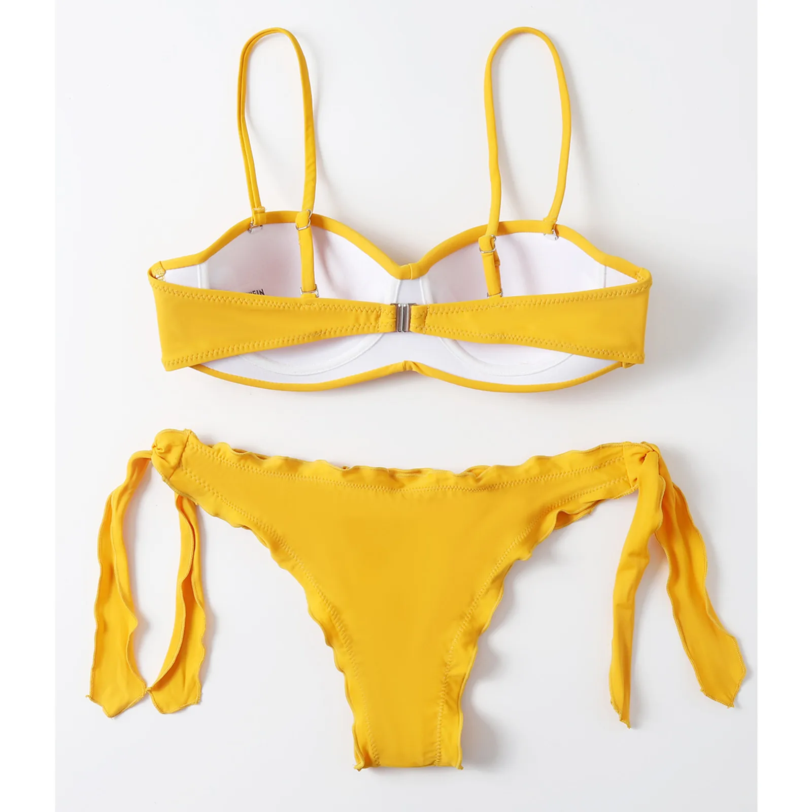 

Sexy Solid Color Swimwear Sexy Bikini Steel Color Matching Swimsuit Two Piece Set Swimming Bikinis Vikinis Para Mujer#G