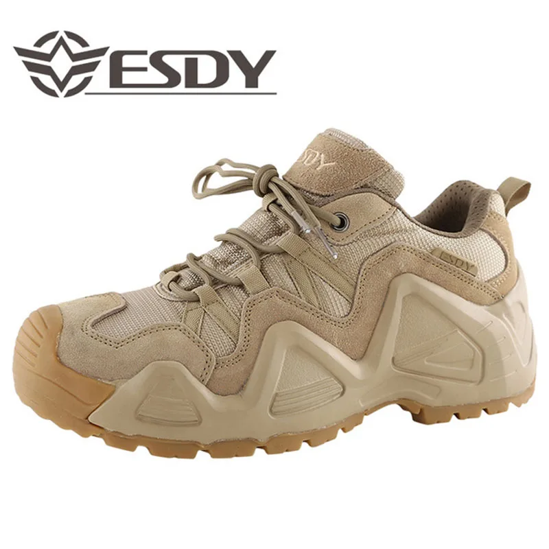 

Men Outdoor Army Military Combat Training Tactical Low Shoes Climbing Hunting Cowhide Breathable Wear-resistant Non-slip Boots