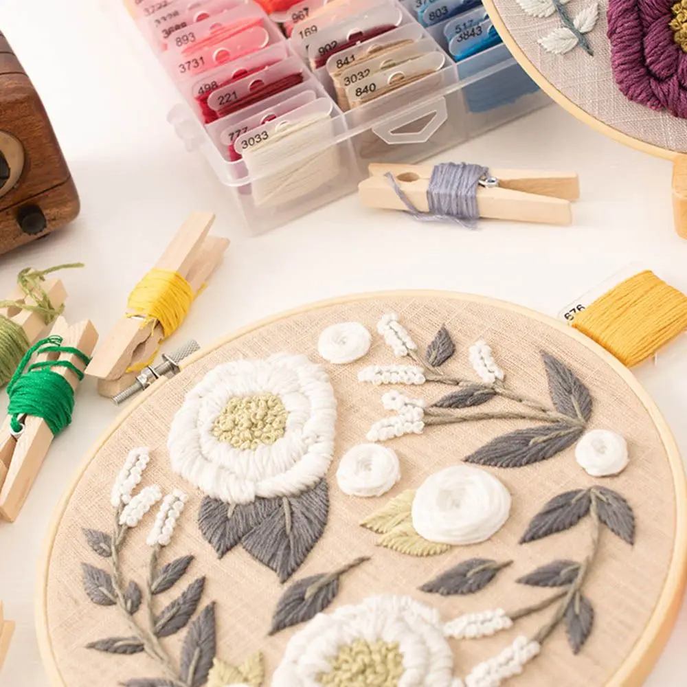 DIY Embroidery Kits European Style Flowers Plants Pattern Frame Hoop Cross Stitch Punch Needle Thread Sewing Craft Kit New | Дом и сад
