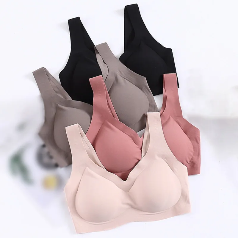 

Seamless Push Up Gathers Bra For Women Shock-Proof Padded Female Intimate Fashion Comfortable Bralette