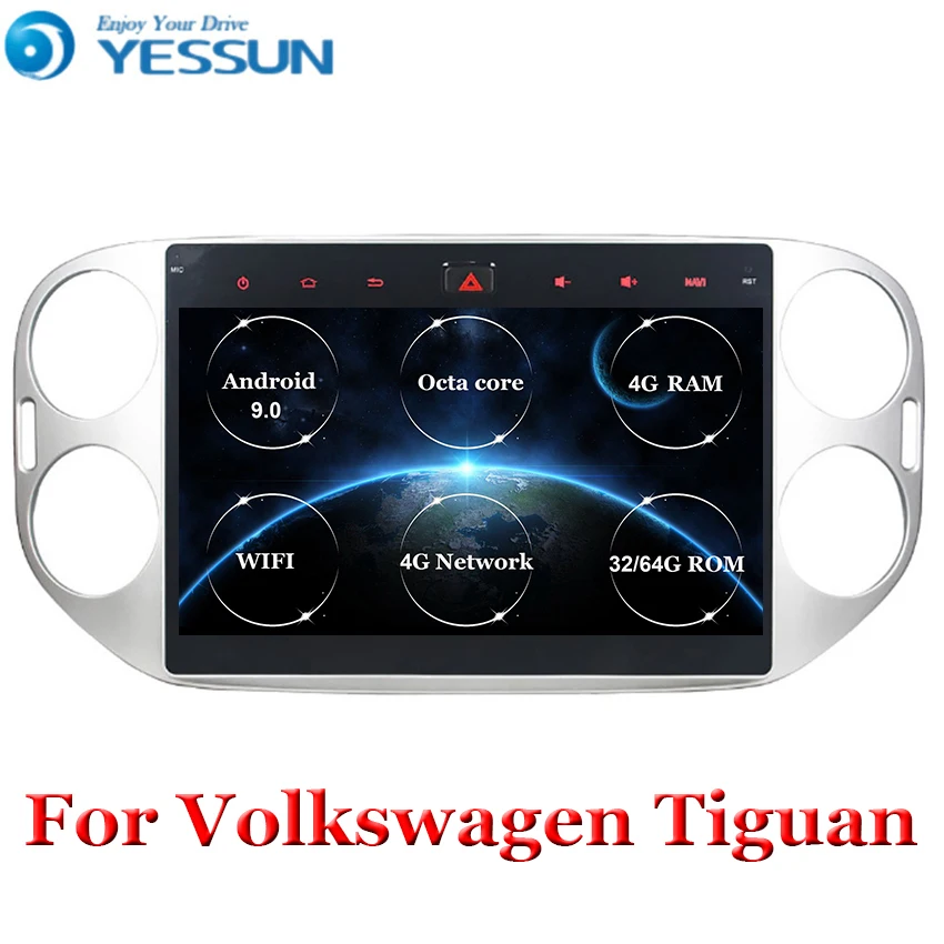 

For Volkswagen Tiguan 2010~2013 2014 2015 2016 Car Radio Multimedia Video Player Navigation GPS Android 9.0 2din Octa Core