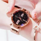 Часы наручные женские на магнитной застежке, люксовые с циферблатом звездного неба