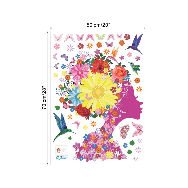 

Flower Fairy Butterfly Birds Wall Stickers For Kids Room Home Decor 3d Creative Wall Mural Art Girls Decal Pvc Poster