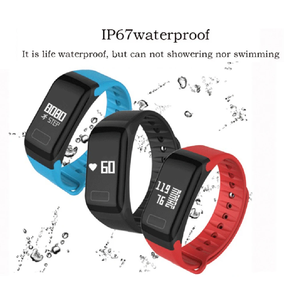 Смарт часы с измерением кровяного давления пульсометр F1 смарт браслет