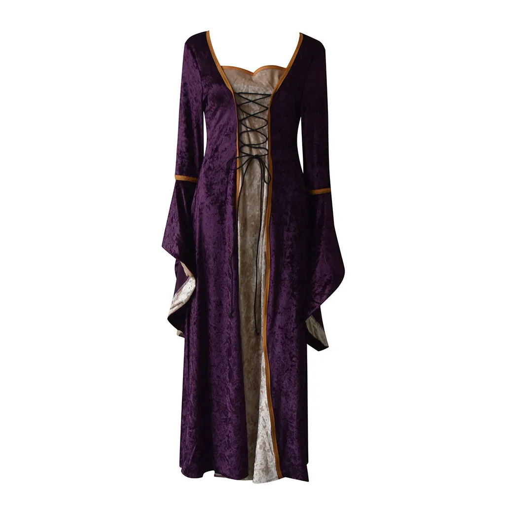 Женское винтажное Бандажное платье в стиле ренессанс средневековое длиной до