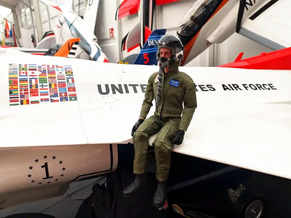 1/6 масштабная фигурка пилотов Игрушечная модель с гарнитурой стекло для турбинного реактивного самолета RC