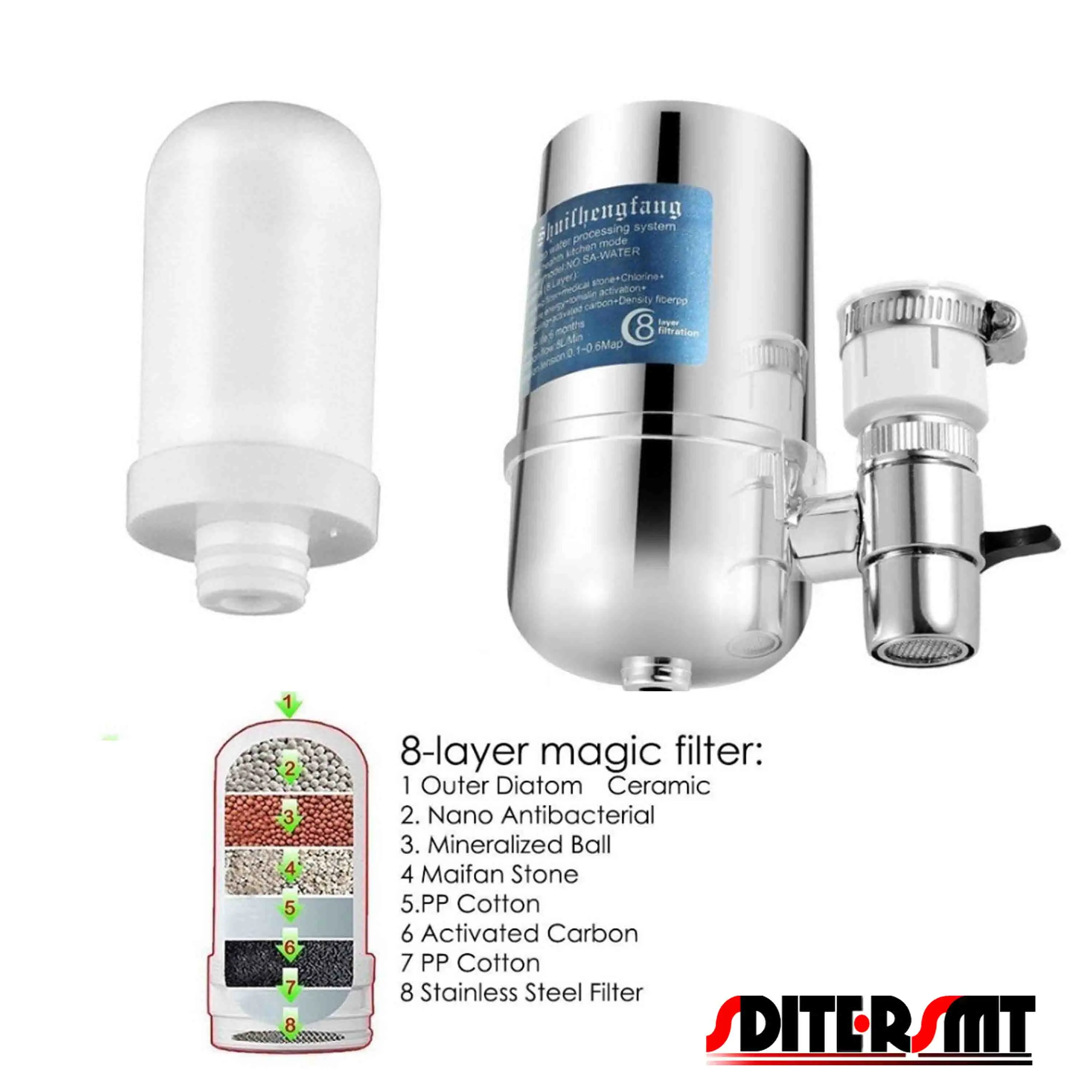 

Remove Water Contaminants Alkaline Home Faucet Filter Water Percolator for Kitchen Accessories