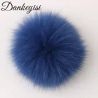 Помпон DANKEYISI из натурального меха лисы, помпон из меха норки, Меховые помпоны для шапок, шапка, помпон из натурального меха енота для шарфа, перчаток 14-15 см
