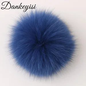 Помпон DANKEYISI из натурального меха лисы, помпон из меха норки, Меховые помпоны для шапок, шапка, помпон из натурального меха енота для шарфа, перчаток 14-15 см