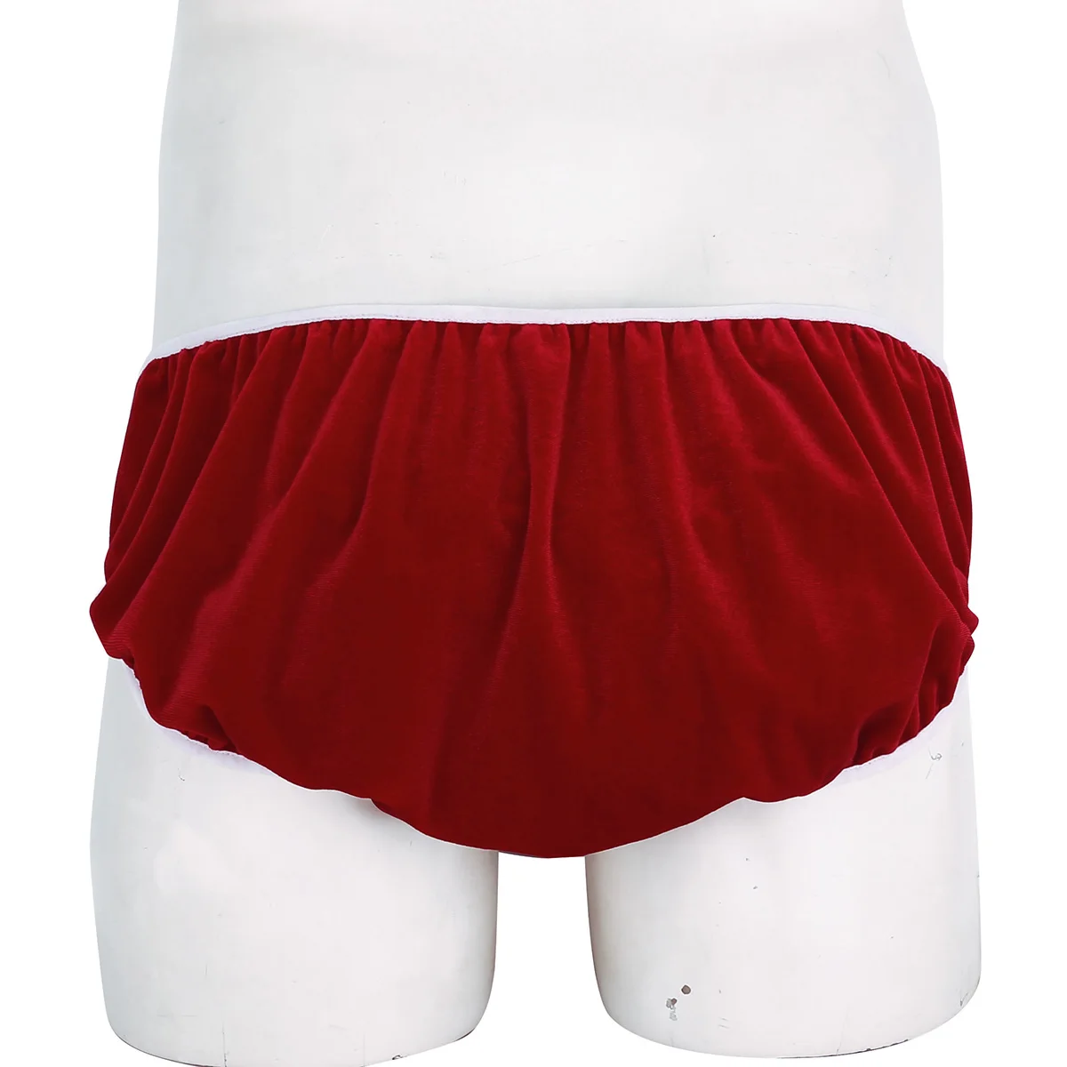 

Men Christmas Underwear Red Velvet Underpants Holiday Fancy Cosplay Festival Rave Briefs Male Gay Sexy Lingerie Sissy Panties