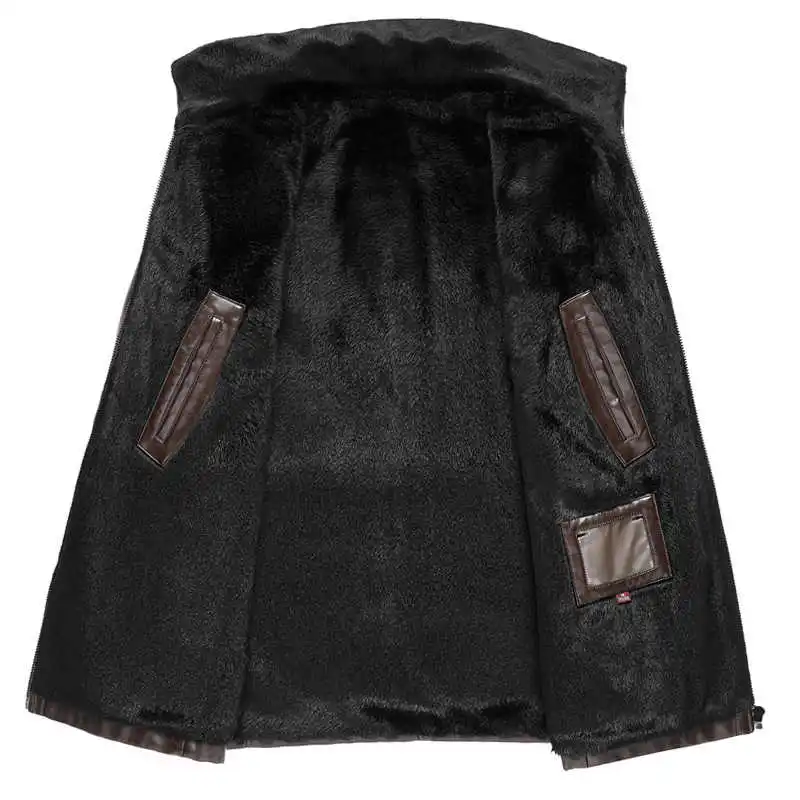 

2021 Mens Winter Coat Sheepskin Wool Lapel Leather Plush Thick Oversize Natural Fur Male Coat Thicken Warm Parkas Jacket M-4XL