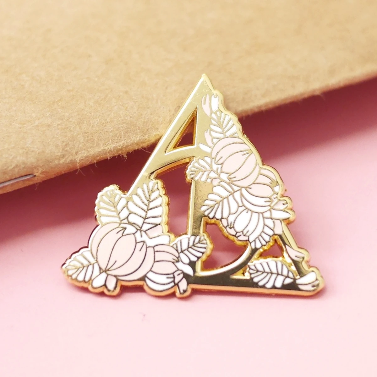 Дары смерти цветок твердым эмалиевым покрытием Pin милый розовый растение значок