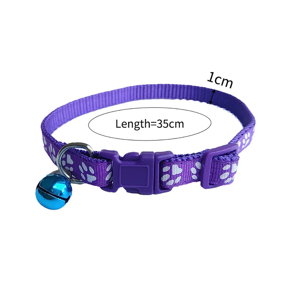 

New Cute Bell Collar For Cats Dog Collar Teddy Bomei Dog Cartoon Funny Footprint Collars Leads Cat Accessories Animal Goods