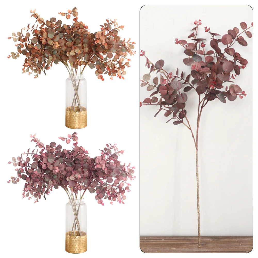 

70cm Artificial Eucalyptus Tree Branch Plants Simulation Silk Fake Leaf Flowers Rack Decor Wedding Garden Home Decoration