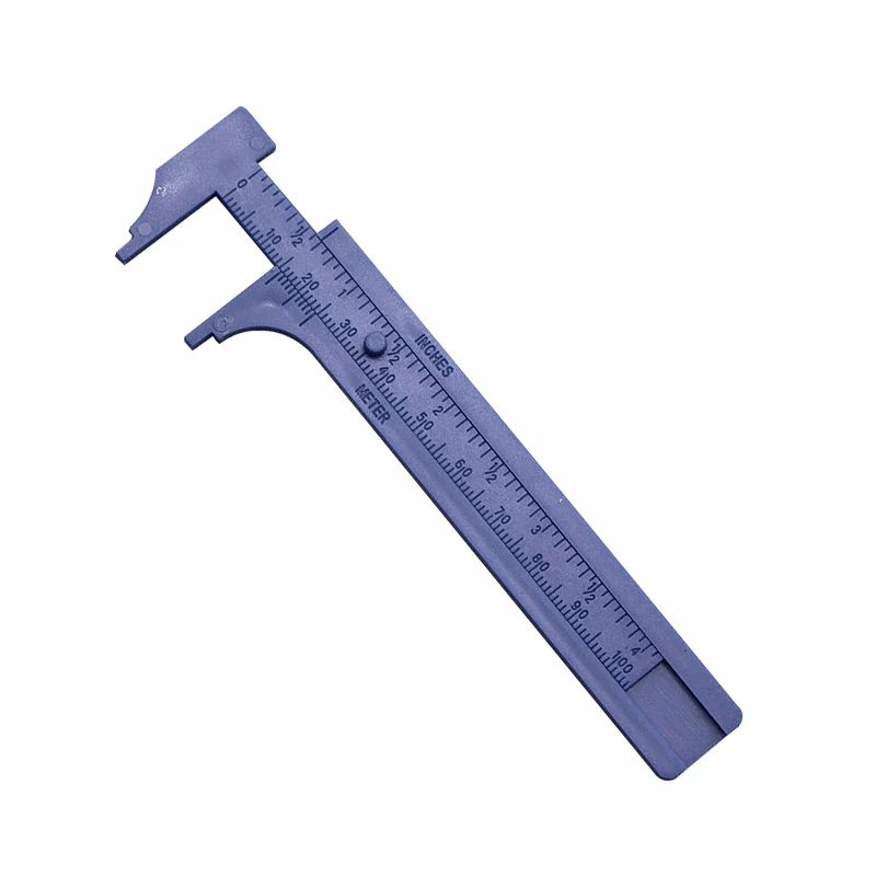Blue scale 100mm 1 шт. пластиковые измерительные инструменты мини Штангенциркули 1 мм/мини Линейка-микрометр Калибр 80 мм 100 мм Диапазон измерения - Цвет: Blue scale 100mm