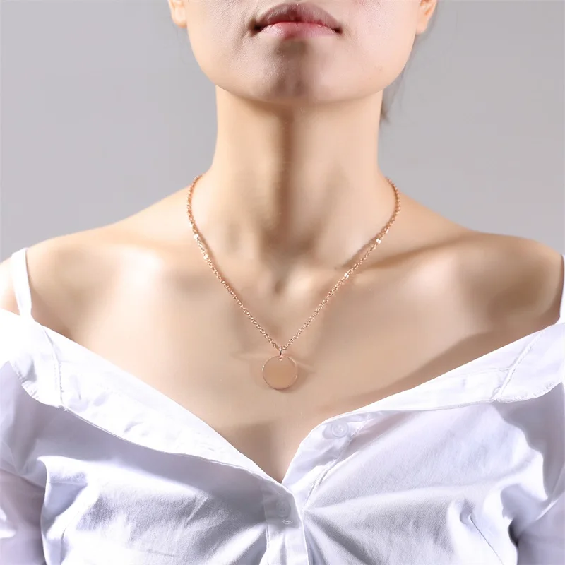 Ожерелье чокер женское из нержавеющей стали с гравировкой 3 цвета|Ожерелья